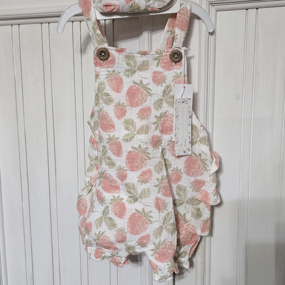 Strawberry Print Baby Romper